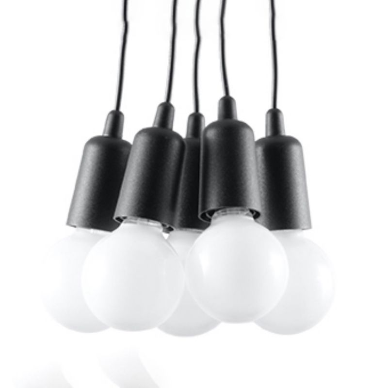 Lampa wisząca Sollux Lighting DIEGO 5 czarna 1 szt.