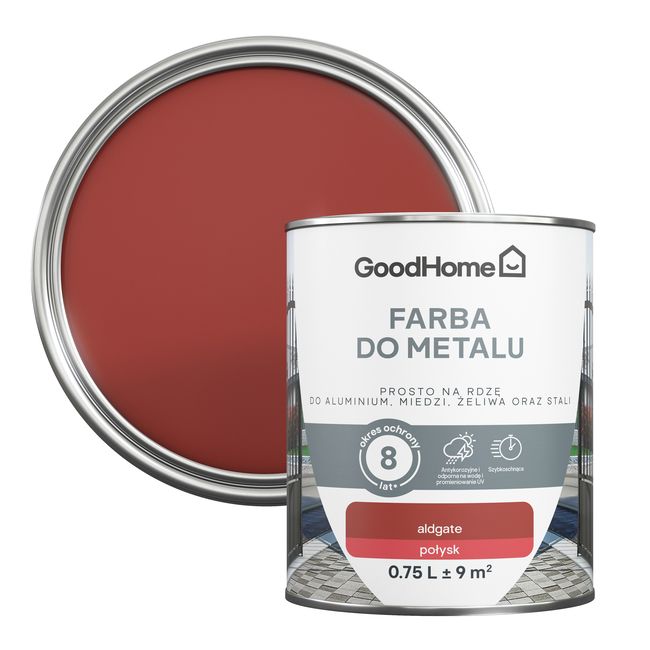 Farba antykorozyjna GoodHome połysk czerwony 0,75 l