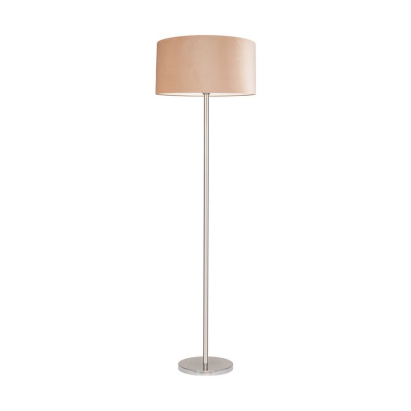 Lampa Podłogowa SPOT Light 1xE27 Max.60W Satyna w Połączeniu z Beżową Tkaniną, Polski Producent, 1 szt.
