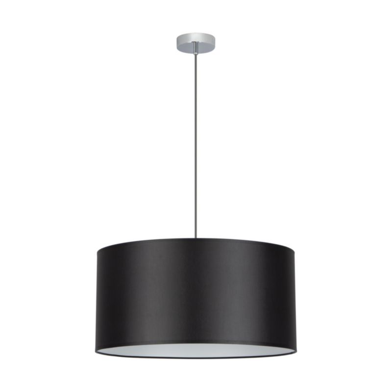 Metalowa Lampa Wisząca SPOT Light 1xE27 Max.60W Chrom, Czarny Abażur, Polski Producent, 1 szt.