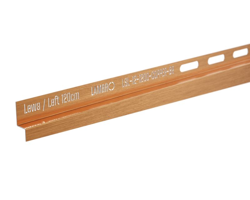 Listwa brodzikowa przyścienna spadkowa Lambro miedziany mat 120 cm lewa 1 szt.