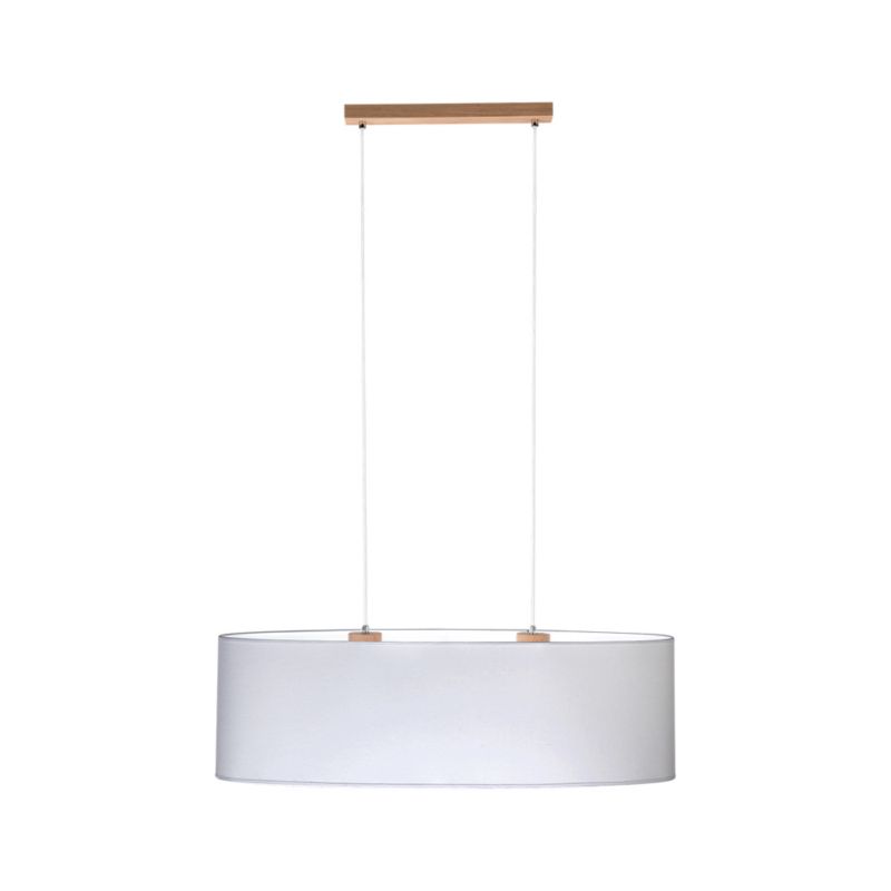 Drewniana Lampa Wisząca SPOT Light 2xE27 Max.40W Dąb Olejowany FSC, Szary Abażur, Polski Producent, 1 szt.