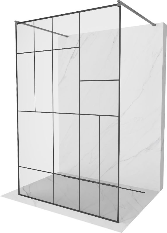 Ścianka prysznicowa Mexen Kioto czarny wzór 140x200 cm 800-140-002-66-78 1 szt.