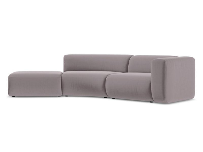 4-osobowa kanapa modułowa lewa Makamii Ekahi z weluru 335x166 cm lawendowy 1 szt.