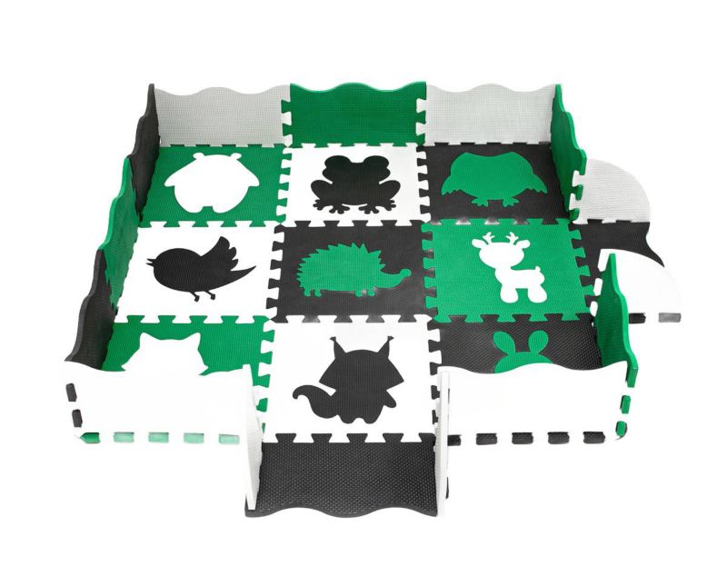 Mata edukacyjna dla dzieci Be-active.pl piankowa puzzle zielona 114x114 1szt