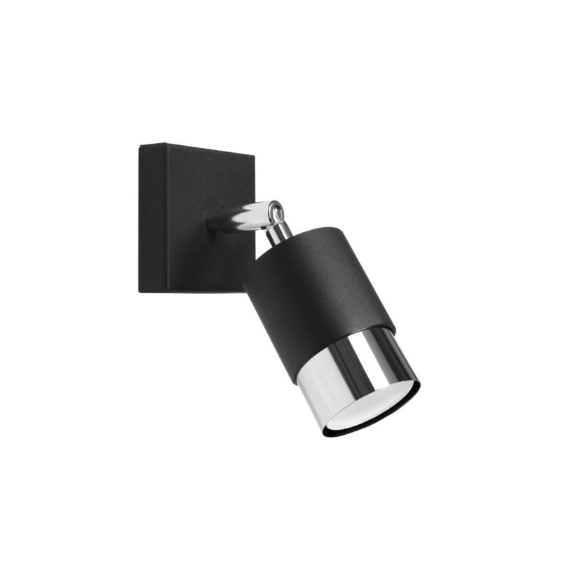 Kinkiet Sollux Lighting NERO czarny/chrom 1 szt.