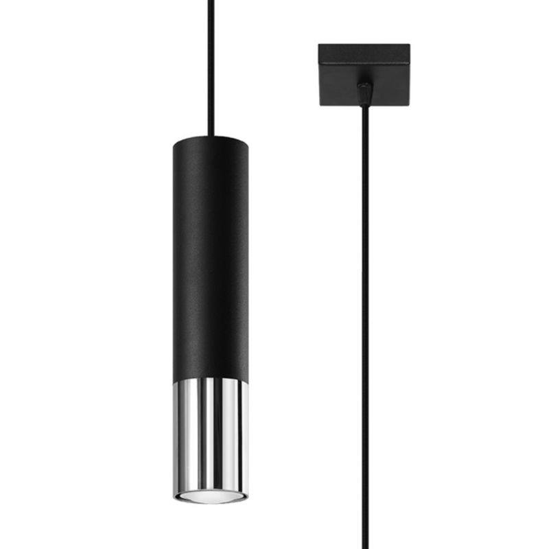 Lampa wisząca Sollux Lighting LOOPEZ 1 czarny/chrom 1 szt.