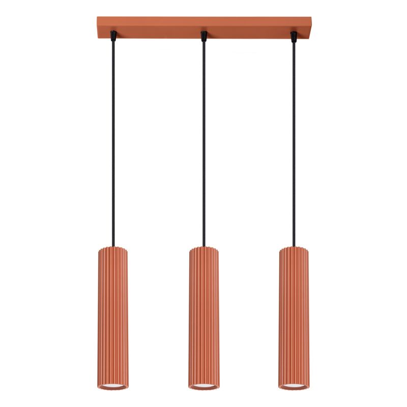 Lampa Wisząca Sollux Lighting KARBON 3L ochra czerwona 1 szt.