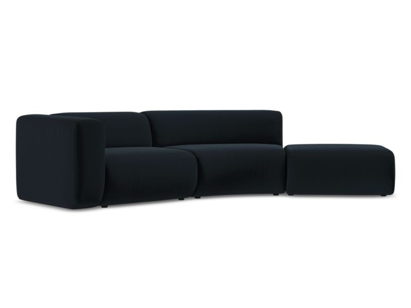 4-osobowa kanapa modułowa prawa Makamii Ekahi z weluru 335x166 cm królewski niebieski 1 szt.