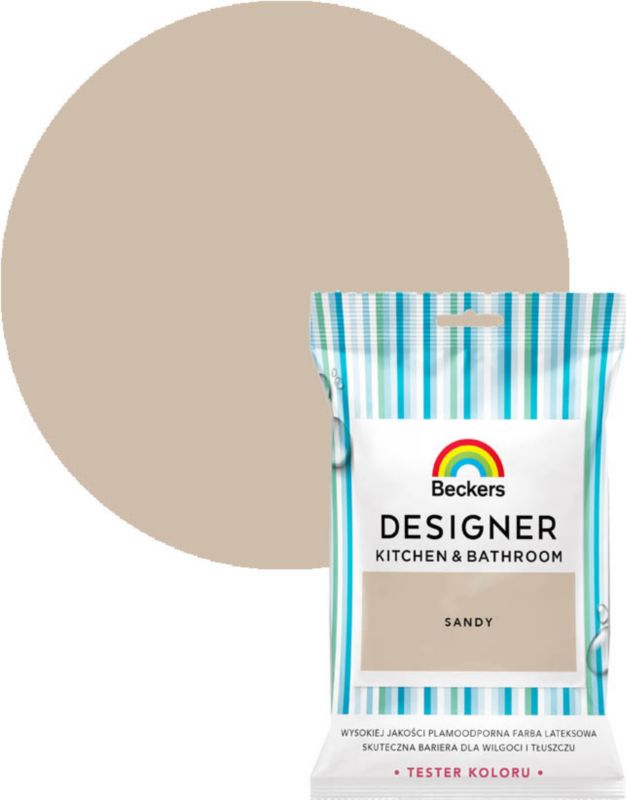 Tester farby kolorowej Beckers Designer Kitchen&Bathroom Sandy 0,05 l