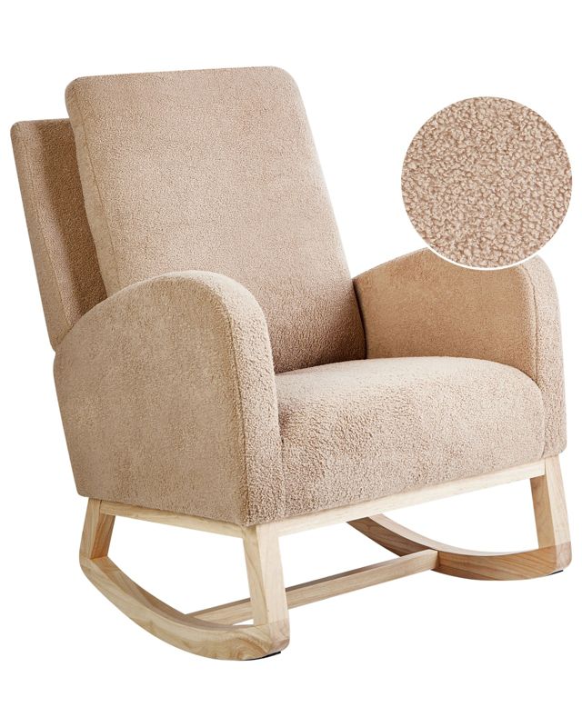 Fotel bujany Alsta Boucle Beżowy 1 szt.