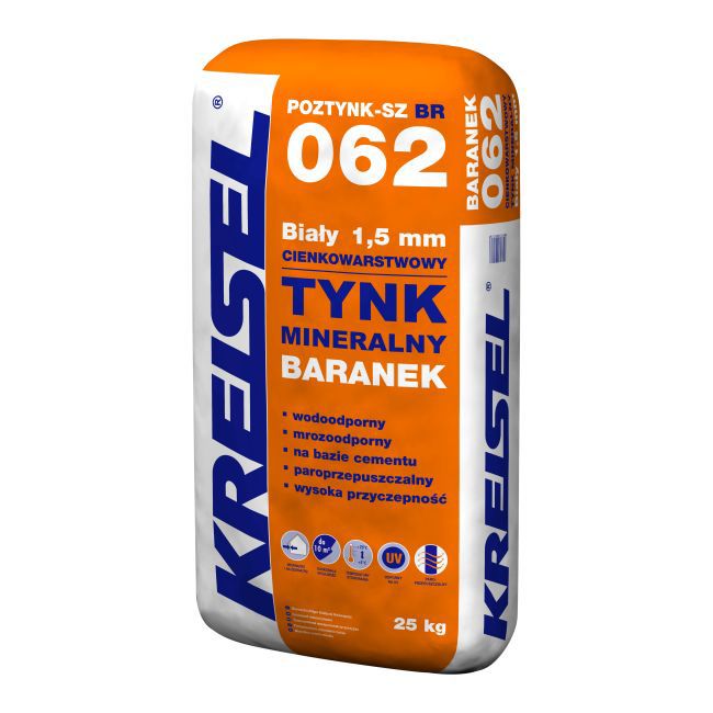 Tynk mineralny Kreisel baranek 1,5 mm biały 25 kg
