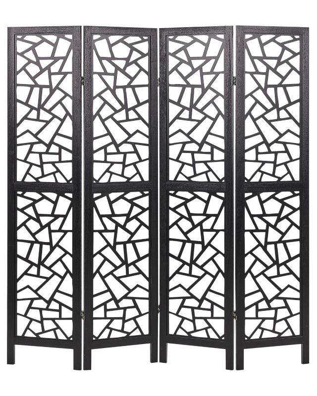 4-panelowy parawan pokojowy Pianlargo Czarny 1 szt.