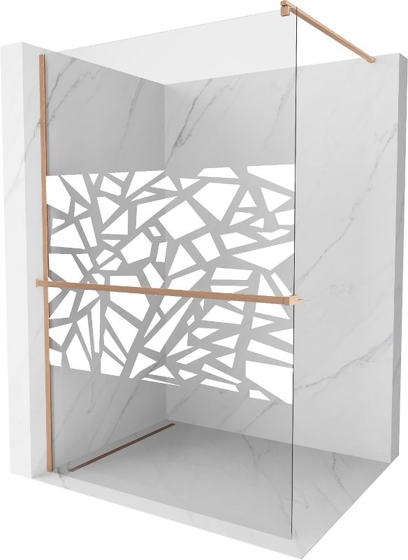 Ścianka prysznicowa Mexen Kioto+ biały wzór 100x200 cm 800-100-121-65-851 szt.