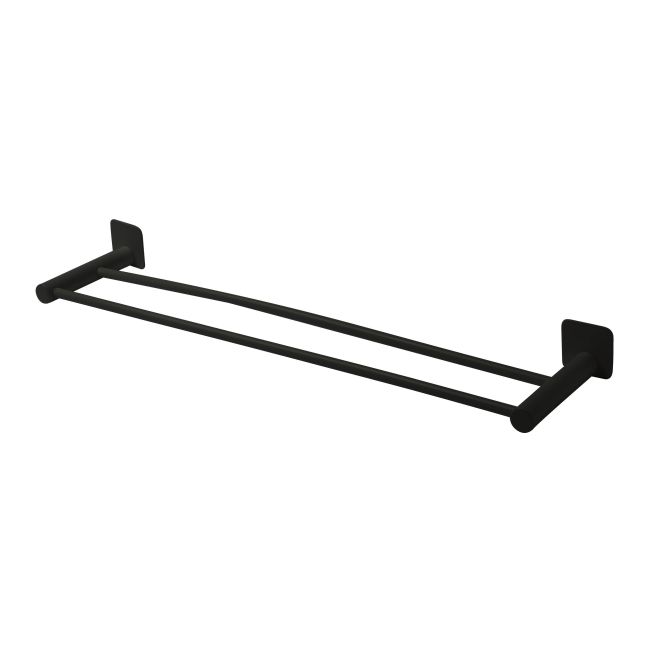 Wieszak podwójny na ręczniki GoodHome Koros 60 cm czarny