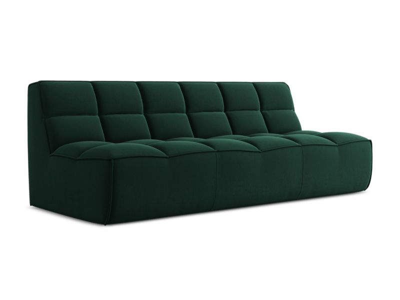 3-osobowa kanapa modułowa Makamii Kalai z weluru 210x93 cm butelkowa zieleń 1 szt.