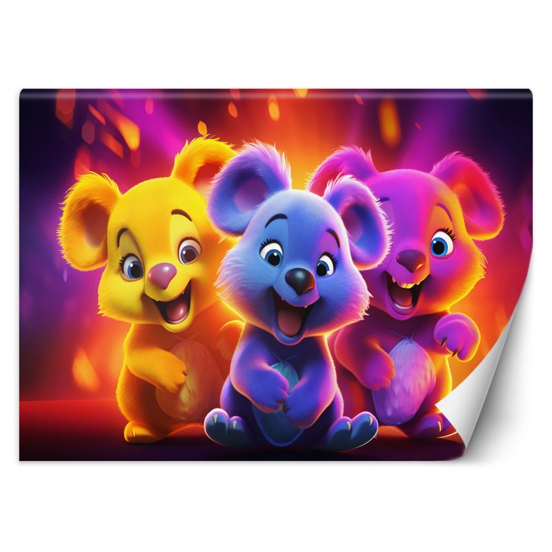 Fototapeta Feeby Neonowe niedźwiadki abstrakcja 100x70 1 szt