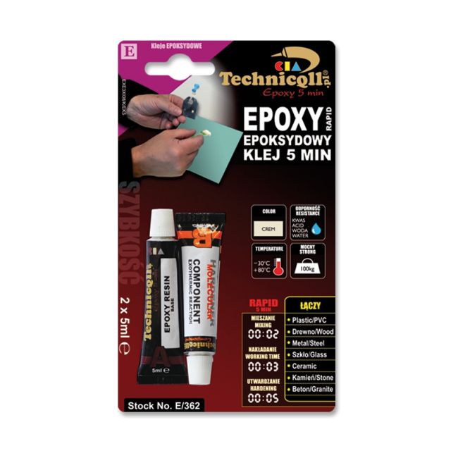 Klej Techniqll epoksydowy 5 min 2 x 5ml