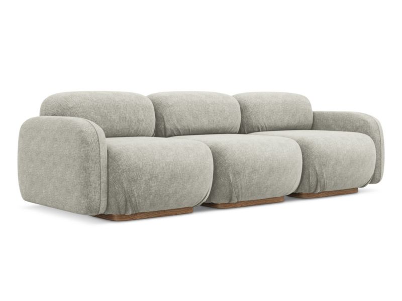 4-osobowa kanapa modułowa Makamii Ailani z tkaniny szenilowej 270x95 cm srebrny 1 szt.