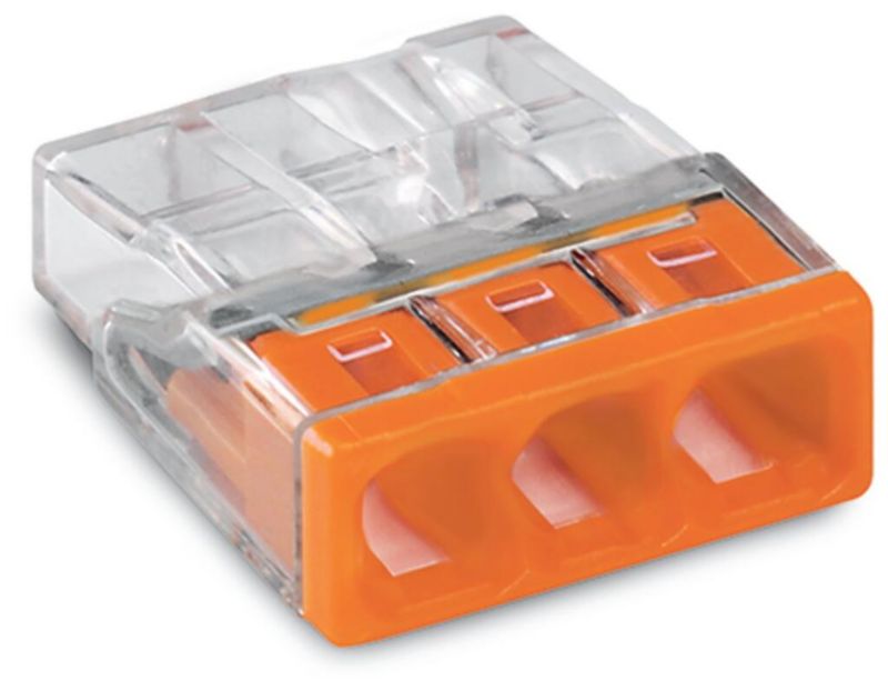 Złączka uniwersalna Wago szybkozłączka Compact 3x0,5-2,5 mm2 transparentna 2273-203 50 szt.
