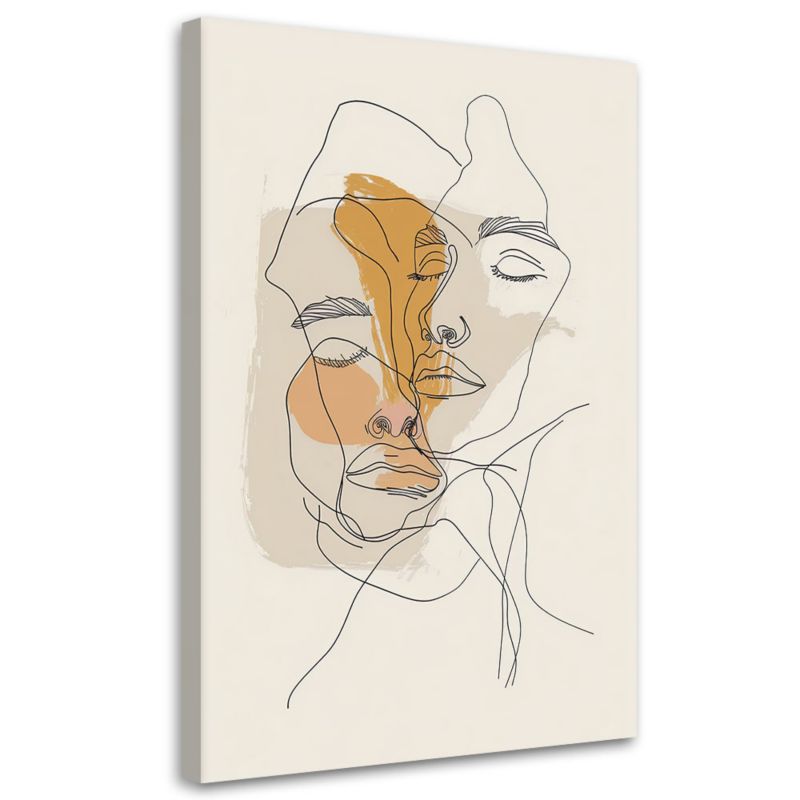Obraz do sypialni salonu Feeby Minimalistyczna Para Beżowy 80x120 cm 1szt