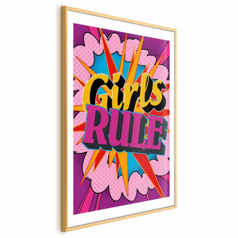 Plakat Artgeist Girls Rule 21x30 cm z ramą złotą 1 szt