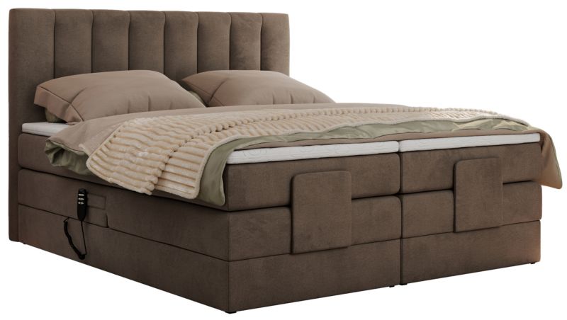 Łóżko kontynentalne MKS Meble COMFORTO 140x200 H4 Brązowy welvet 1szt