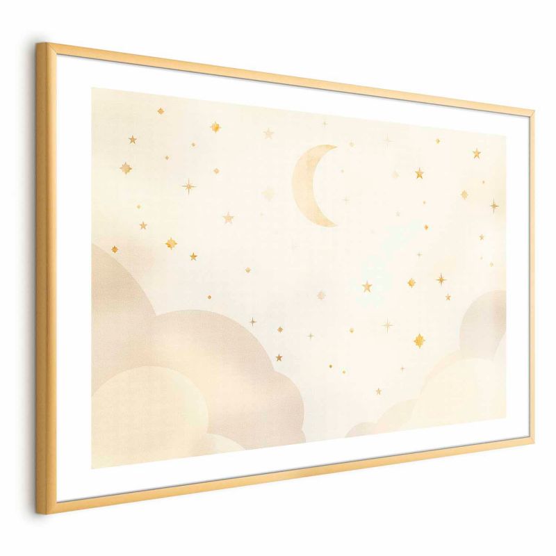 Plakat Artgeist Rozgwieżdżona noc 90x60 cm z ramą złotą 1 szt