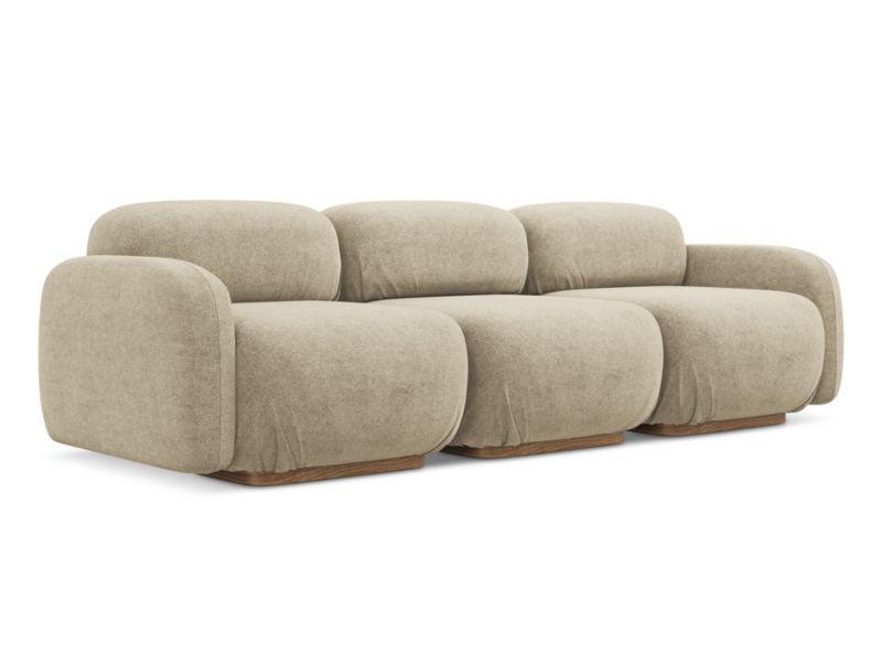 4-osobowa kanapa modułowa Makamii Ailani z tkaniną boucle 270x95 cm beżowy 1 szt.