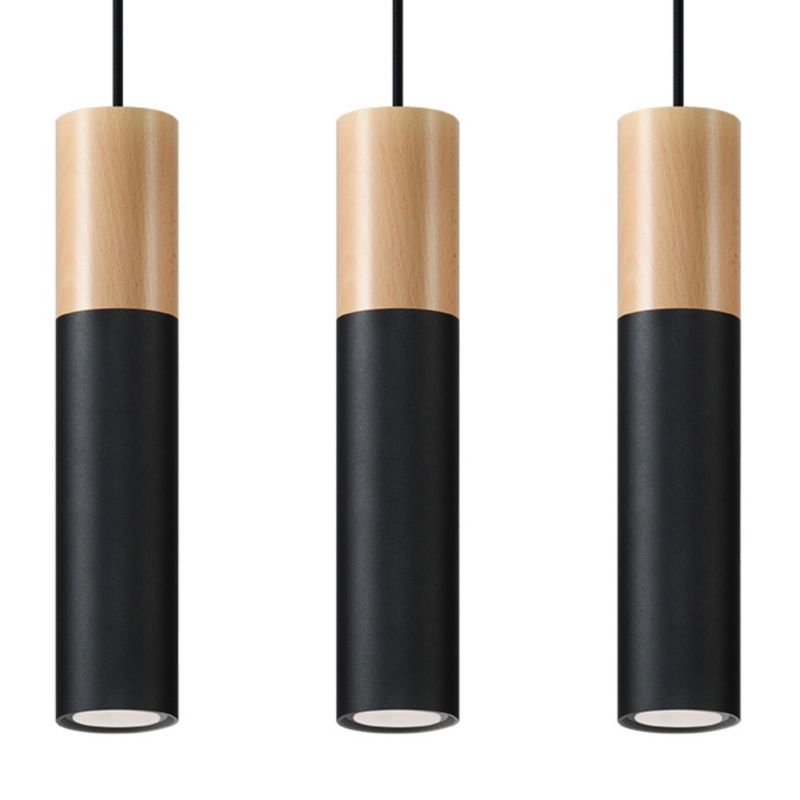 Lampa wisząca Sollux Lighting PABLO 3L czarna 1 szt.