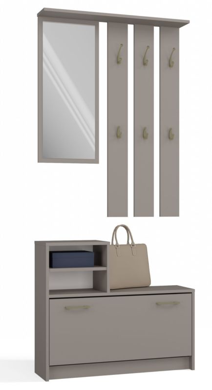 Garderoba Vera Topeshop Wieszak Lustro Szafka na Buty Glina 24x85x180 cm 1 szt.