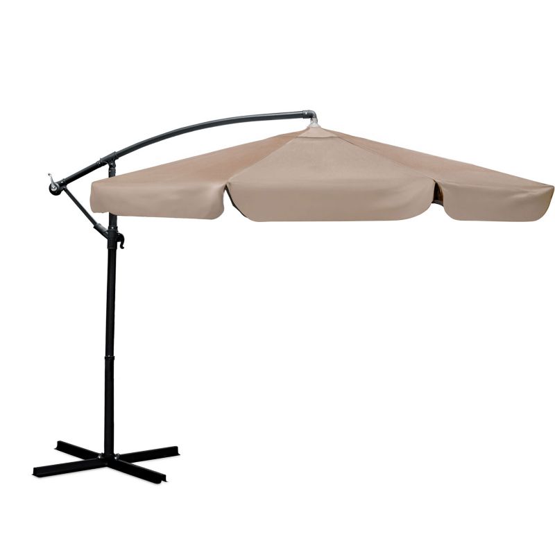 Parasol ogrodowy Plonos składany z wysięgnikiem 350cm 6 segmentów + pokrowiec beżowy 1szt.