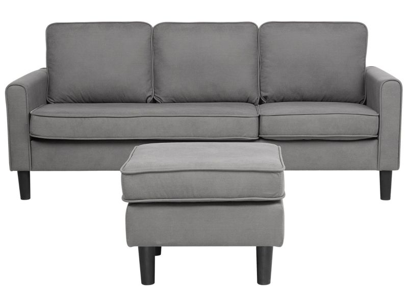 Sofa 3-osobowa z otomaną jasnoszara Avesta 1 kpl