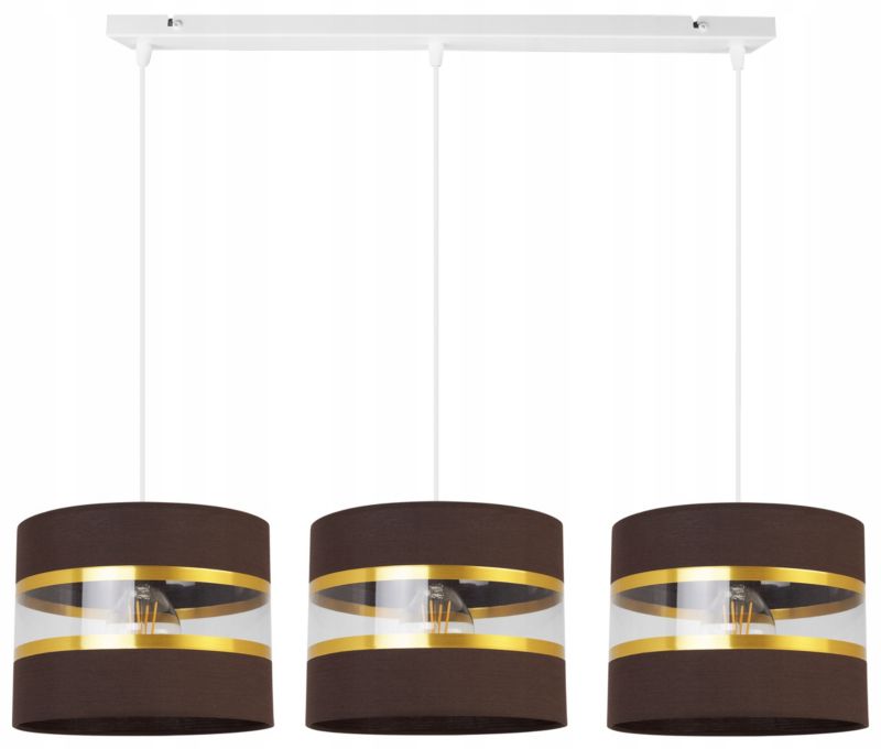 Lampa sufitowa wisząca Light Home LH Elegance Gold 3x E27 60W brązowy/biały 1szt.