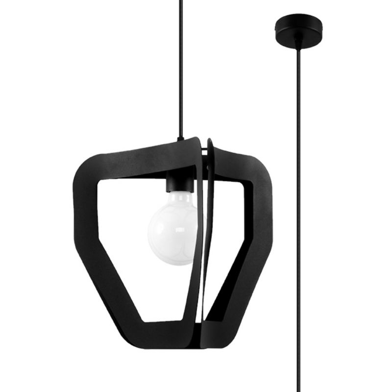 Lampa wisząca Sollux Lighting TRES czarna 1 szt.