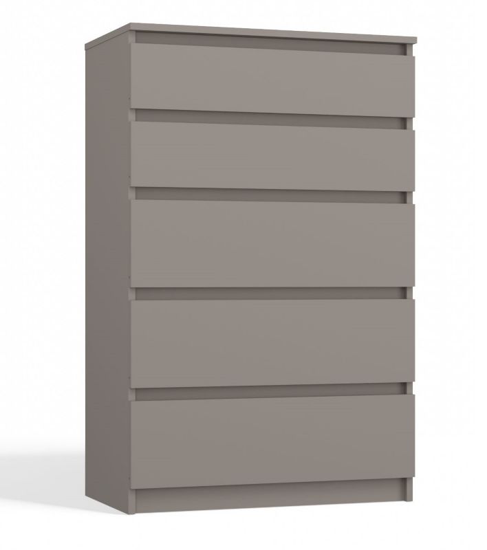Komoda Topeshop Malwa 5 Szuflad Szafka M5 Glina Szary 40x70x109,5 cm 1 szt.