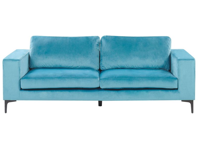 Sofa 3-osobowa welurowa niebieska Vadstena 1 szt.