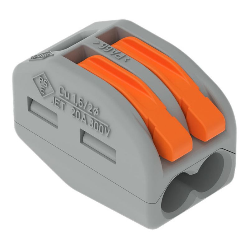 Złączka uniwersalna Wago szybkozłączka z dźwigniami zwalniającymi 2x0,08-4 mm2 222-412 50szt.