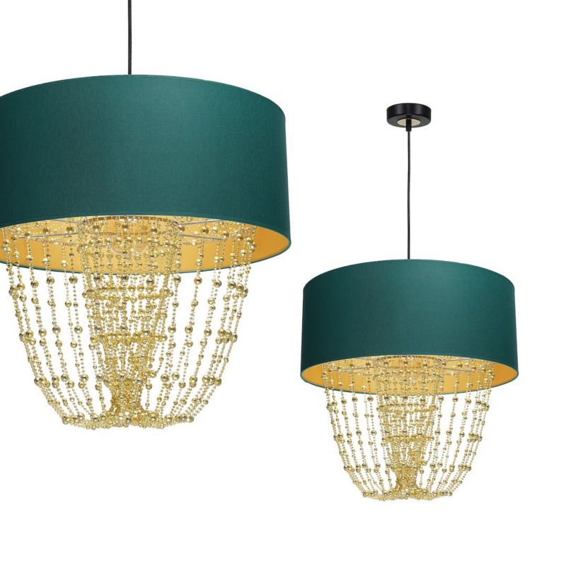 Lampa wisząca Milagro Almeria Butelkowa Zieleń Złoty 1xE27 1 szt.