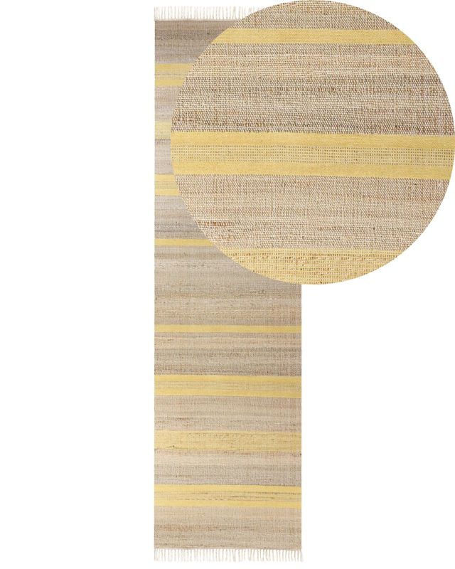 Dywan z juty 80 x 300 cm beżowo-żółty Talpur 1 szt.