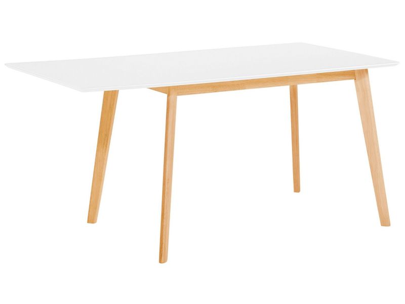 Stół do jadalni Medio 80 cm 120/155 cm Biały 1 szt.