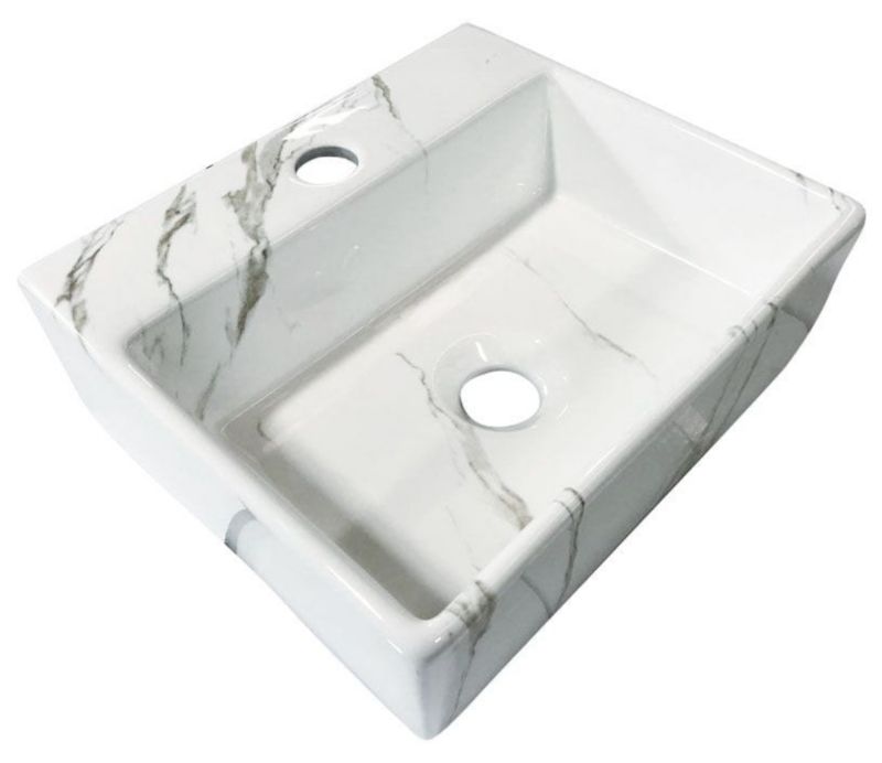 Umywalka ceramiczna WIESBADEN mała prostokątna 33,5x29x11,5 cm ścienna 1szt