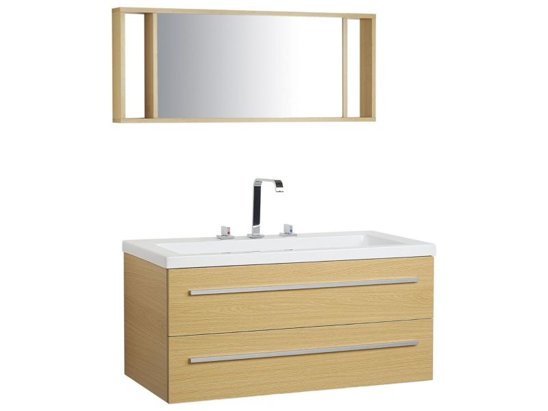 Szafka łazienkowa z lustrem Almeria 101 cm 48 cm 48 cm Beżowy 1 kpl