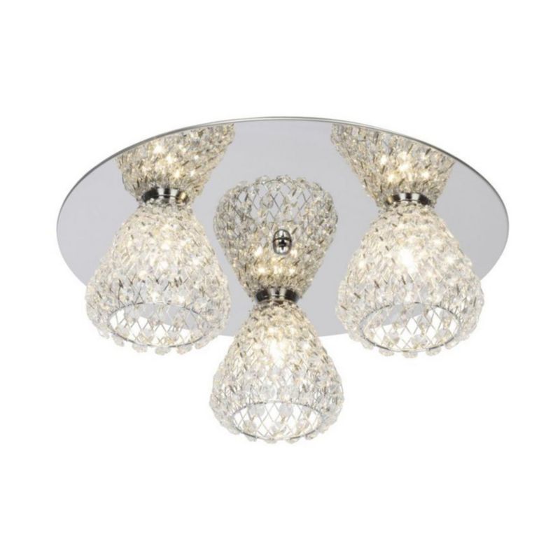 Lampa Sufitowa Plafon SPOT Light 3xG9 Max.33W Chrom z Kryształowymi Kloszami, Polski Producent, 1 szt.