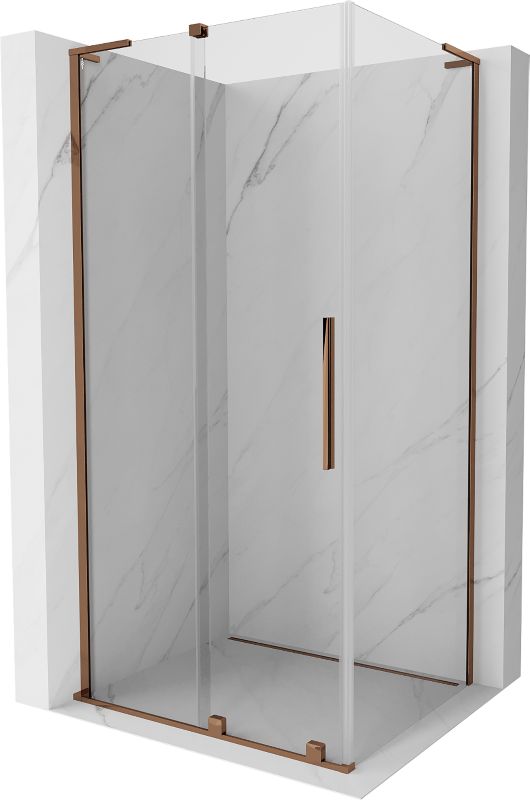 Kabina prysznicowa Mexen Velar L rozsuwana 100 x 120 cm transparent różowe złoto 1 szt.