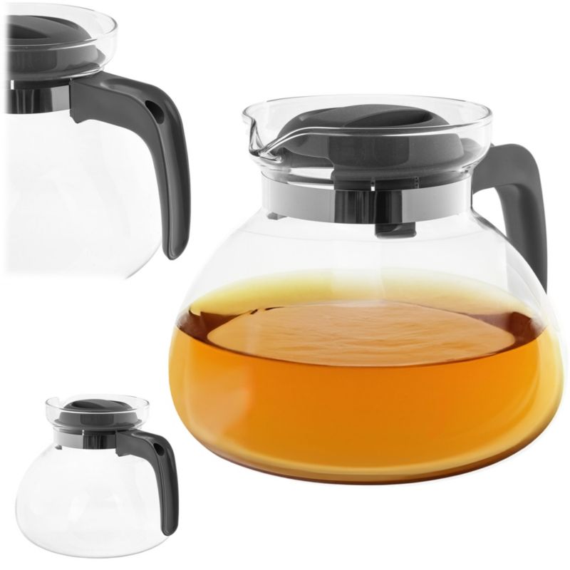 Dzbanek Do Herbaty KADAX Żaroodporny Z Pokrywą Szklany 1,7L Szary 1szt.