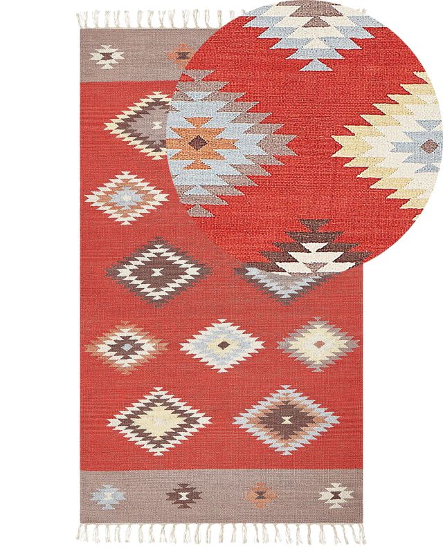 Dywan bawełniany kilim 80 x 150 cm wielokolorowy Lorut 1 szt.