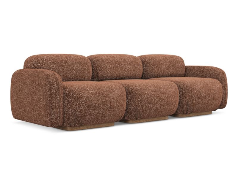 4-osobowa kanapa modułowa Makamii Ailani z tkaniny strukturalnej 270x95 cm terakota 1 szt.