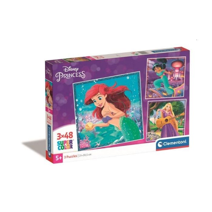 Puzzle 3x 48 elementów, Księżniczki Disney"a