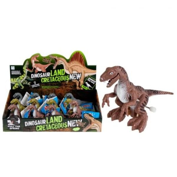 DINOZAUR NAKRĘCANY ŚWIATŁO 15CM